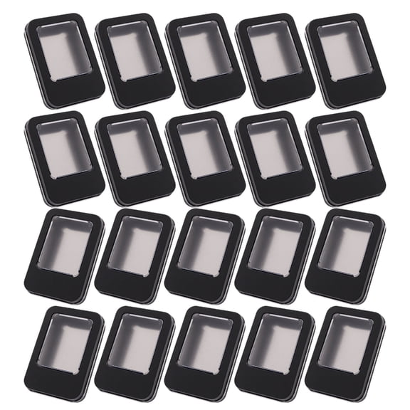20pcs Tinplate Protective Case With Clear Top Earring USB Holder Anti Scratch Interior For Daily Commutes Essential