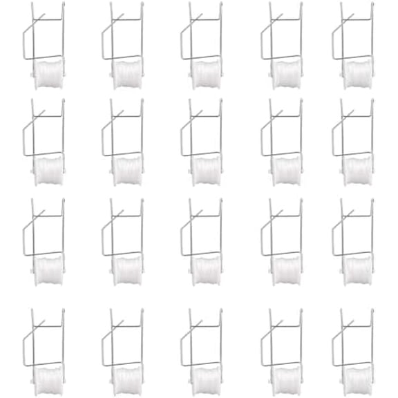 20pcs Tomato Roller Hooks with String, Tomato Plant Support J Hooks, Tomato Trellis Rollerhook, Tomato Trellis String Support Hook, Roller Hooks for Tomatoes Plant Fruit Greenhouse Flower Vine(