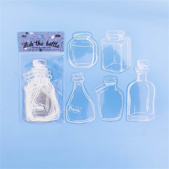 20pcs Transparent Dried Flower Bookmarks, DIY Craft Stickers in Bottle Shape, Waterproof Scrapbooking Markers for Journals, Notebooks, Letters, Gifts, and DIY Crafts