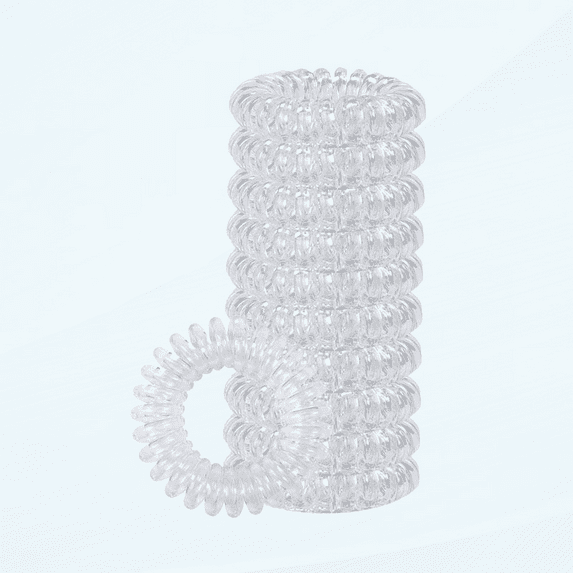 20pcs Transparent Spiral Hair Ties No Crease Hair Coils Elastic Ponytail Holders Spiral Phone Cord Hair Ties Hair Bands Hair Accessory for Women Girls