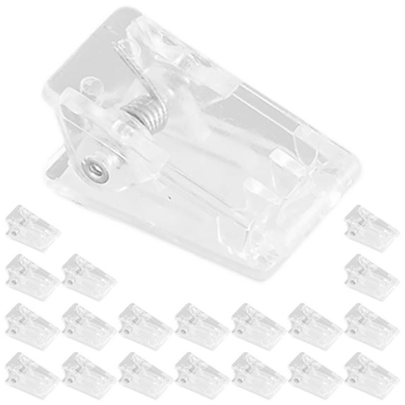 RENACLIPY Transparent Self-Adhesive Photo Clips, Plastic Spring Wall Hangers, 20 Pieces for