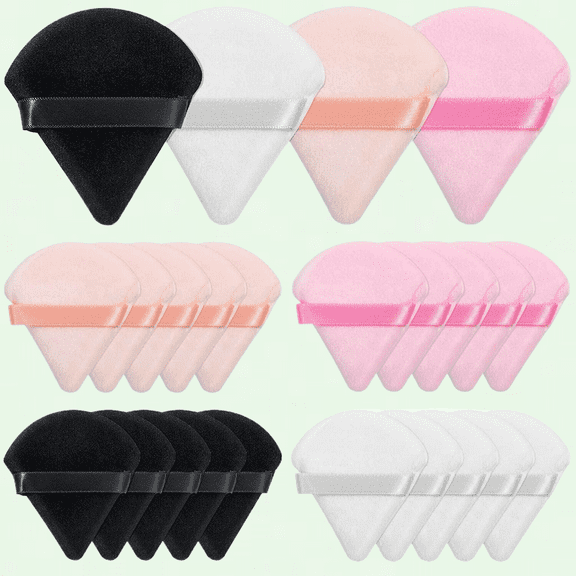 20pcs Triangle Powder Puff, Makeup Sponge Powder Applicator for Face and Eye