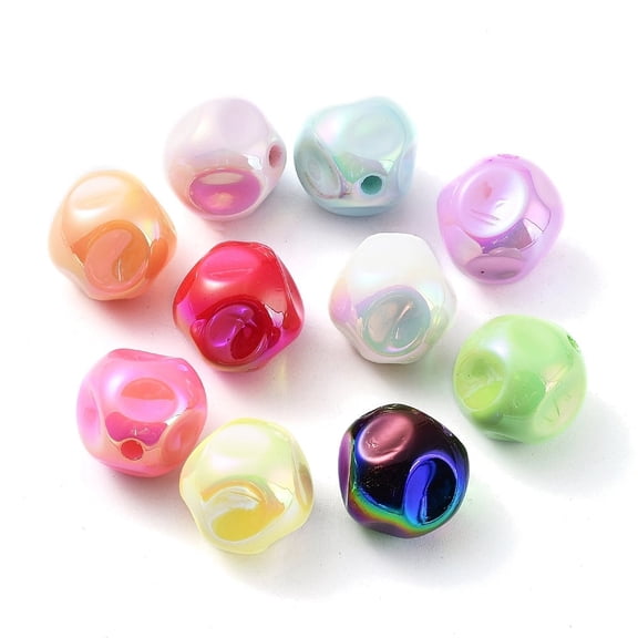 20pcs UV Plating Opaque Acrylic Beads Iridescent Luminous Beads Glow in the Dark Fig Mixed color 14.5mm Hole: 2mm