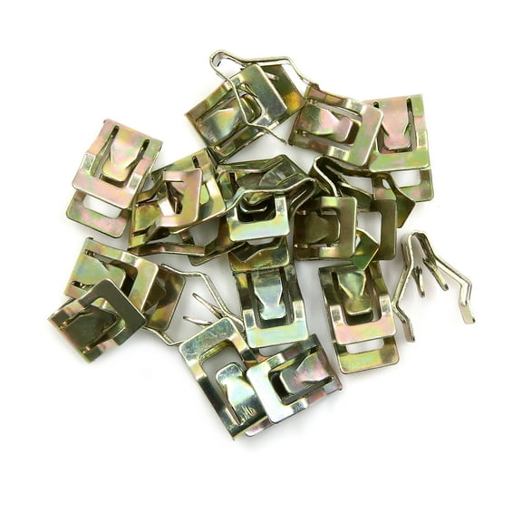 20pcs Universal Car Console Instrument Panel Dash Trim Metal Retainer Clips 9x9.6x16.5mm