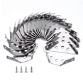 thumbnail image 1 of 20pcs Universal Stainless Steel Furniture Corner Connector with Screws, Silver Tone(1.5mm), 1 of 5