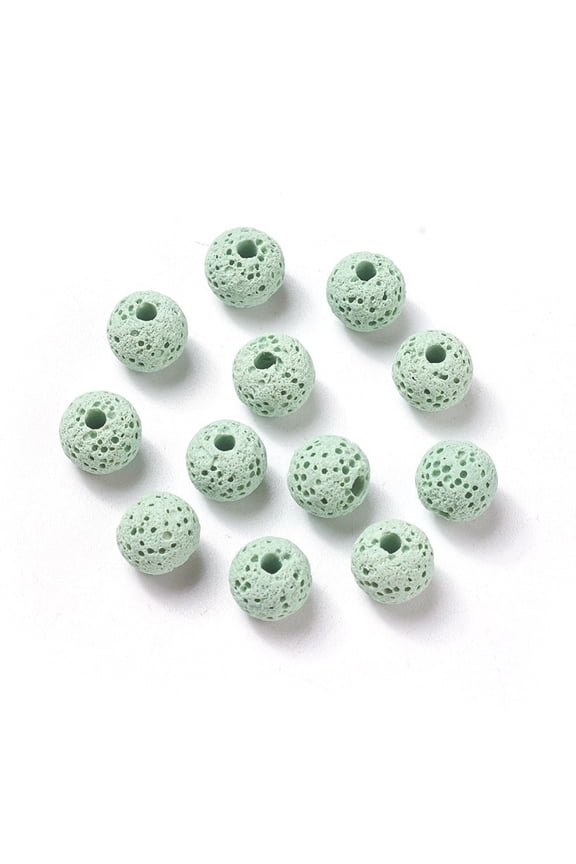20pcs Unwaxed Beads for Perfume Essential Oil Beads Aromatherapy Beads Dyed Round Light Green 8.5mm Hole: 1.5~2mm
