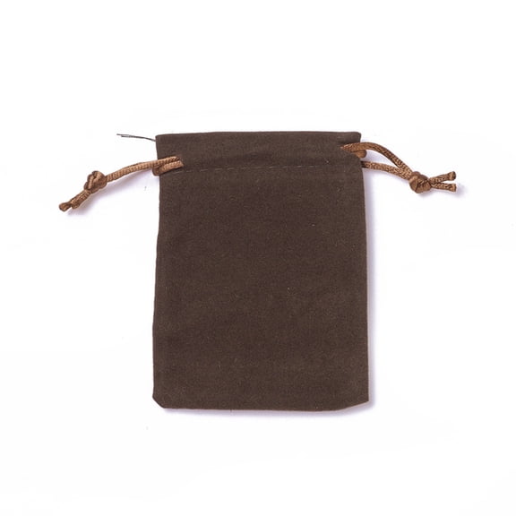 20pcs Velvet Packing Pouches Drawstring Bags Coffee 9.2~9.5x7~7.2cm