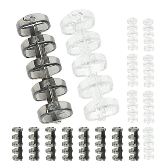20pcs Versatile Binder Rings for Loose Leaf Paper Plastic Rings for Index Cards Loose Leaf Binders Scrapbook Book Clips 5-hole Segmented Binders for Office