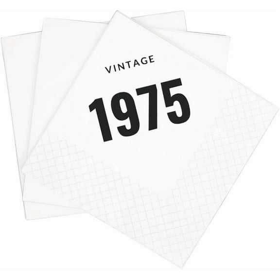 20pcs Vintage 1975 50th Birthday Cocktail Napkins, Black Vintage 1975 Disposable Paper Beverage Cocktail Napkins for His Her Fifty 50th Birthday Party, , 5x5" (1975 Black) 5"x5"