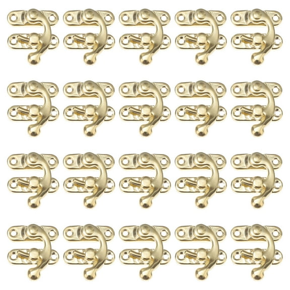 20pcs Vintage Hasp Clasp Latch Lock Antique Jewelry Chest Lock Latch Toggle Snap Closure for Jewelry Case wood Box Crafting Chest Furniture Golden