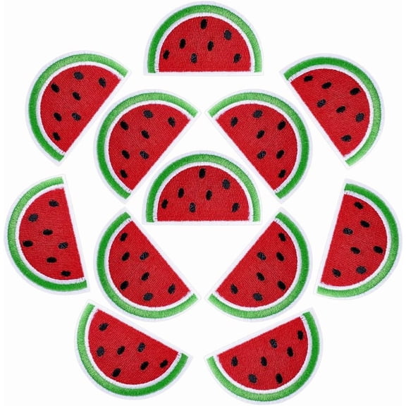 20pcs Watermelon Polyester Computerized Embroidery Iron on/Sew on Patches Chinese Style Appliques Red 43x70x1.5mm Red