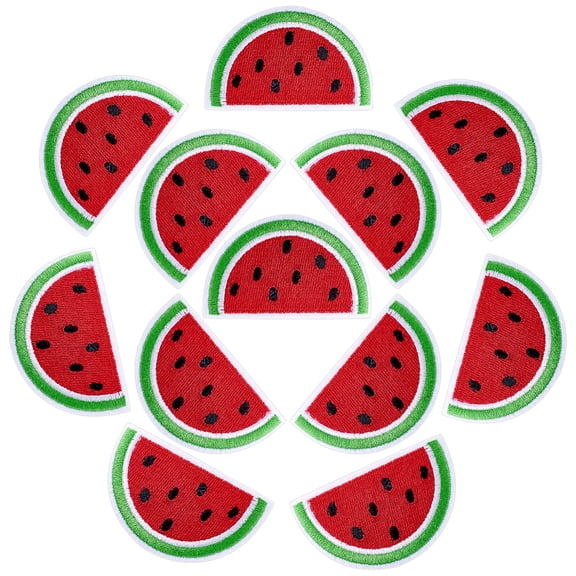 20pcs Watermelon Polyester Computerized Embroidery Iron on/Sew on Patches Chinese Style Appliques Red 43x70x1.5mm