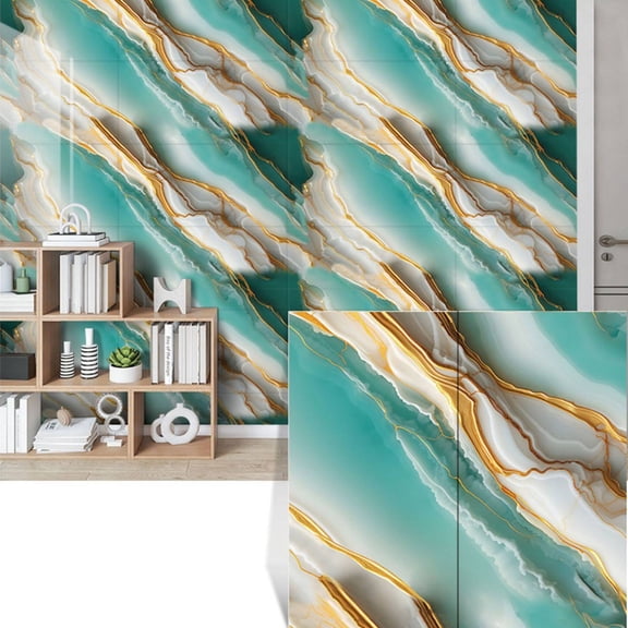 20pcs Waterproof Peel and Stick Marble Wall Tiles, 11.8"x11.8" Self-Adhesive PVC Panels for Bathroom, Kitchen, Living Room, TV Walls