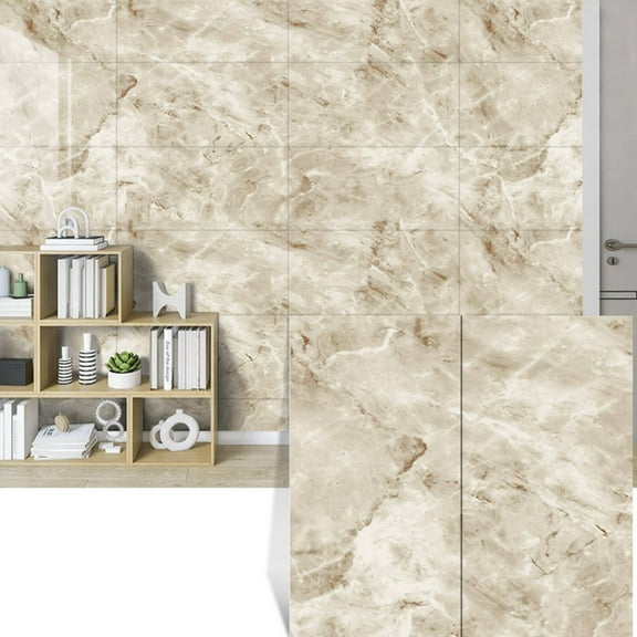 20pcs Waterproof Peel and Stick Marble Wall Tiles, 11.8"x11.8" Self-Adhesive PVC Panels for Bathroom, Kitchen, Living Room, TV Walls