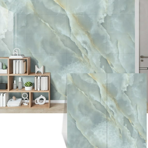 20pcs Waterproof Peel and Stick Marble Wall Tiles, 11.8"x11.8" Self-Adhesive PVC Panels for Bathroom, Kitchen, Living Room, TV Walls
