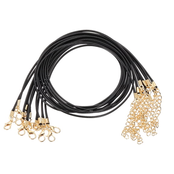 20pcs Waxed Necklace Cord Bulk, 18 Inches and 1.5mm Dia Necklace String Rope with Clasp for Pendants, Bracelets, Necklaces, Jewelry Making Beading Supplies, Deep Yellow