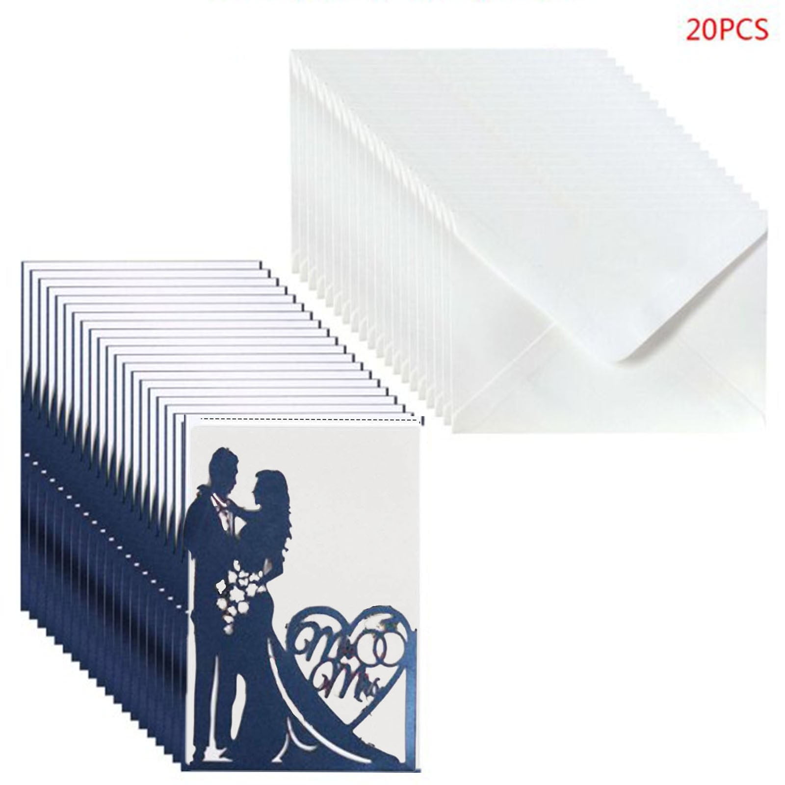 20pcs Wedding Invitations Card Invite Envelopes Kit Bridal Shower