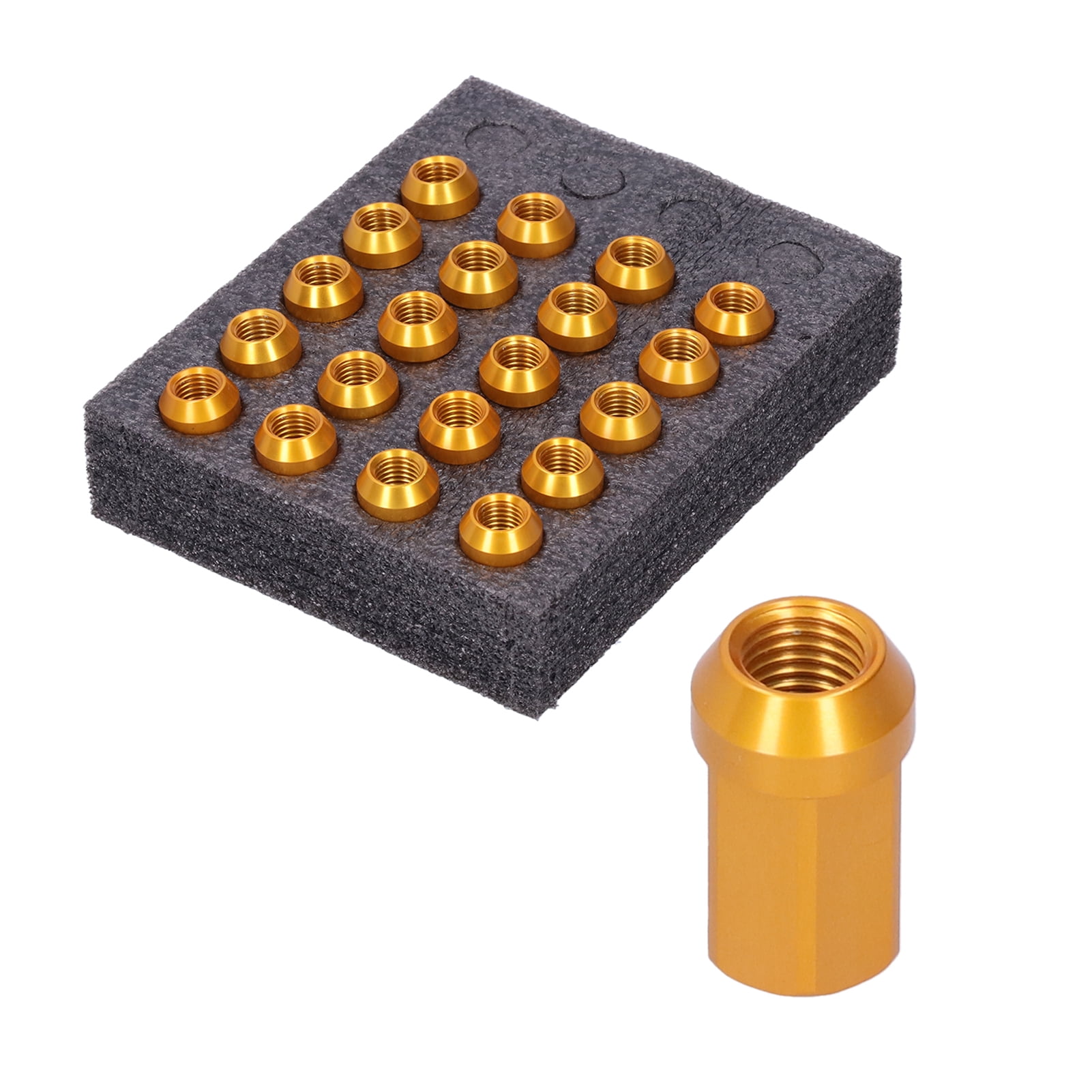 20 PCS M12x1.5 Thread Lug Nuts - Chrome, 60° Conical Seat, Fits Acura, Honda, BMW, Toyota