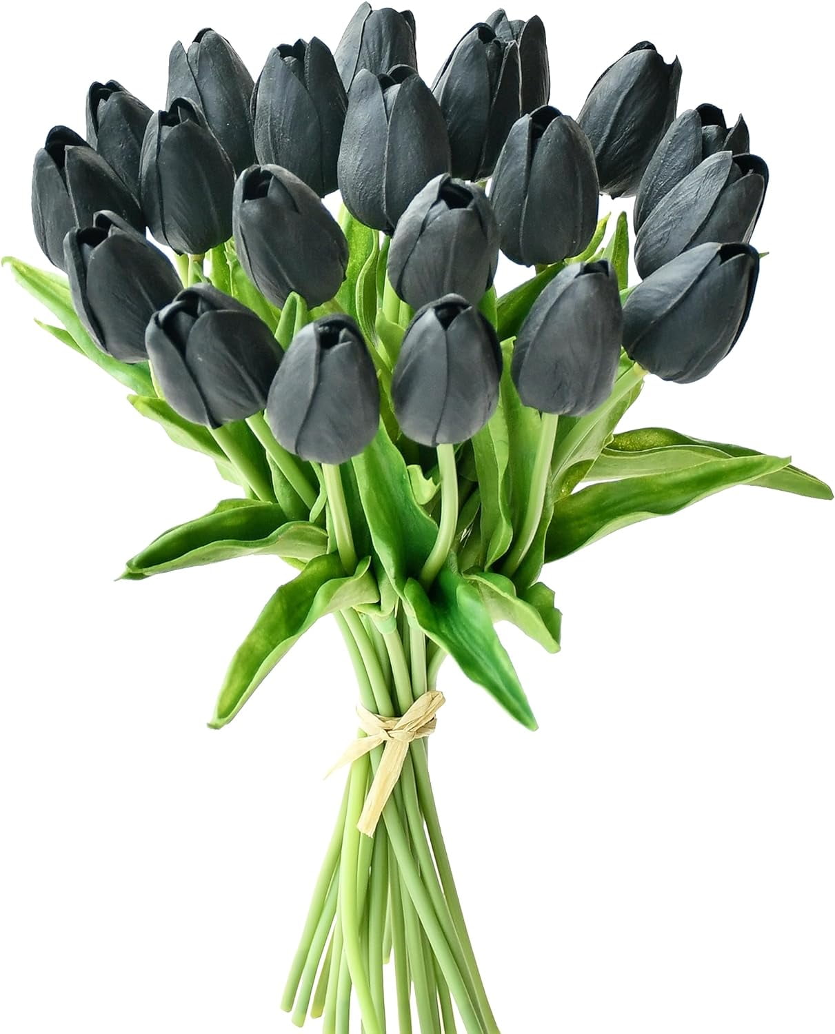 20pcs White Flowers Artificial Tulip Silk Fake Flowers 13.5" for Mother's Day Easter Valentine’s Day Gifts in Bulk Home Kitchen Wedding Decorations