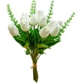 thumbnail image 1 of 20pcs White Flowers Artificial Tulip Silk Fake Flowers 13.5" for Mother's Day Easter Valentine’s Day Gifts in Bulk Home Kitchen Wedding Decorations, 1 of 5