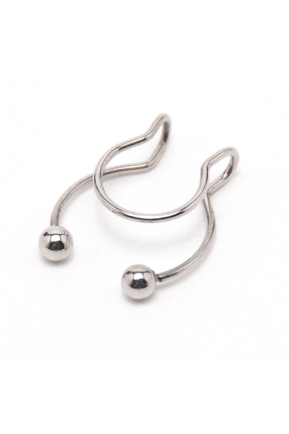 20pcs Wire Wrap Nose Ring for Teen Girl Women 304 Stainless Steel Nose Cuff Non Piercing Jewelry Stainless Steel Color 17.5x14x5mm