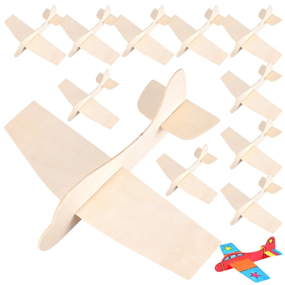 20pcs Wood Assemble Airplane Models Wooden DIY Blank Painting Plane Party Favors
