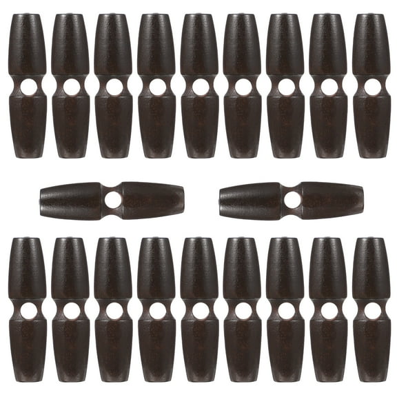 Eease 20pcs Wooden Coat Horn Buttons Big hole Wood Toggle Buttons (Coffee)