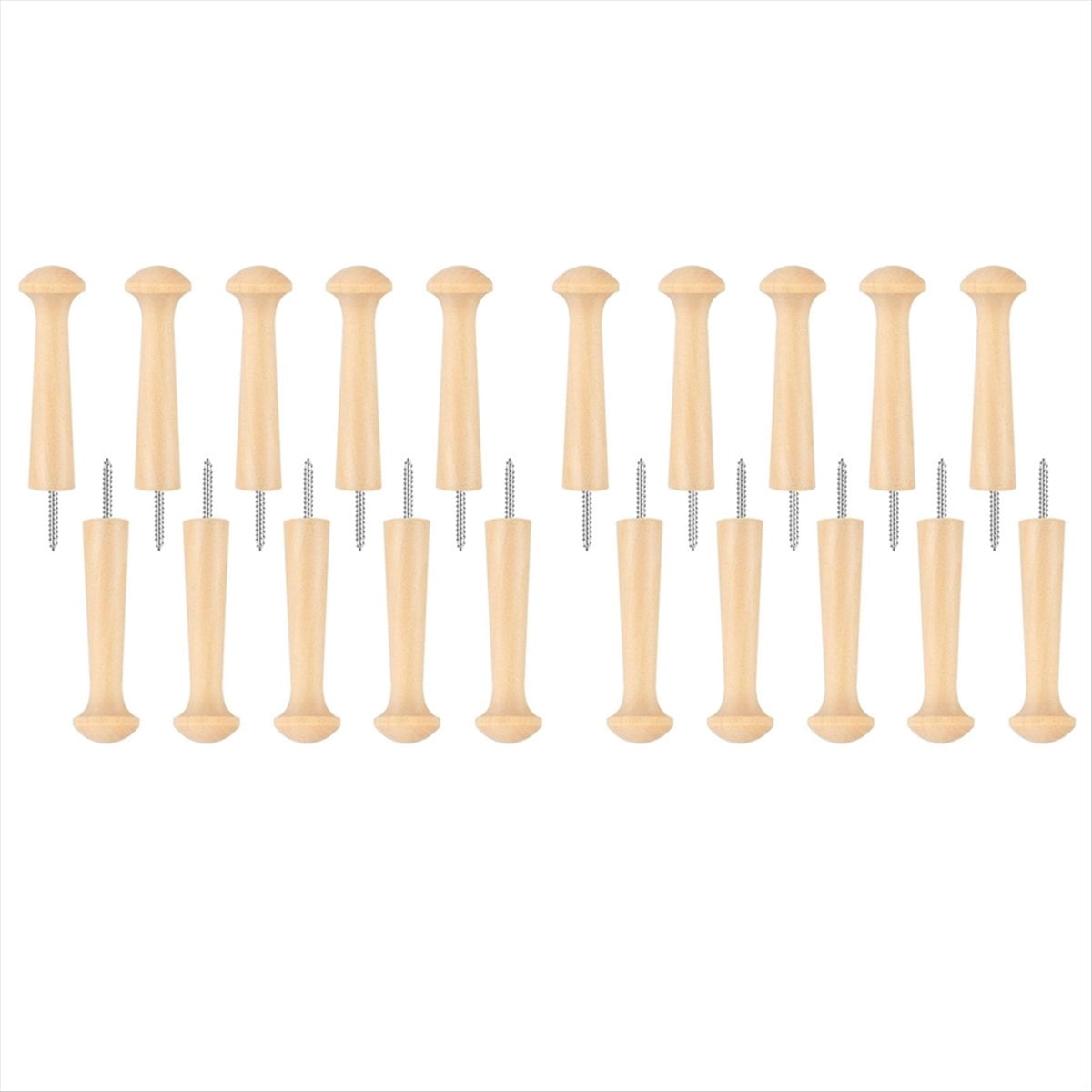 20pcs Wooden Shaker Peg Wood Screw-on Shaker Pegs Unfinished Wood ...