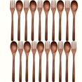 20pcs Wooden Spoons Forks Set (10pcs Spoons And 10pcs Forks) Japanese
