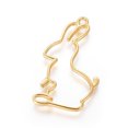thumbnail image 1 of 20pcs Zinc Alloy Easter Bunny Open Back Bezel Pendants For DIY UV Resin Epoxy Resin Pressed Flower Jewelry Rabbit Golden 44x22.5x3.5mm Hole: 3mm, 1 of 2