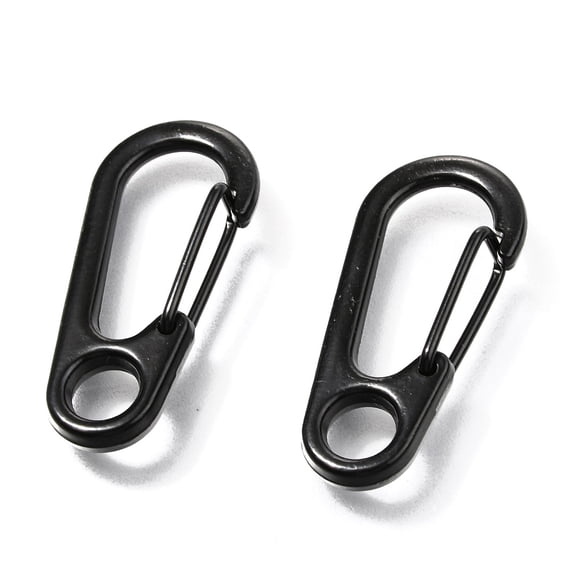 20pcs Zinc Alloy Rock Climbing Carabiners Key Clasps Electrophoresis Black 31.5x14.5x7mm