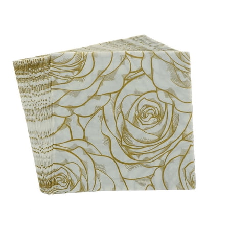 20pcs golden rose flower paper napkins serviette tissue party supply home decor