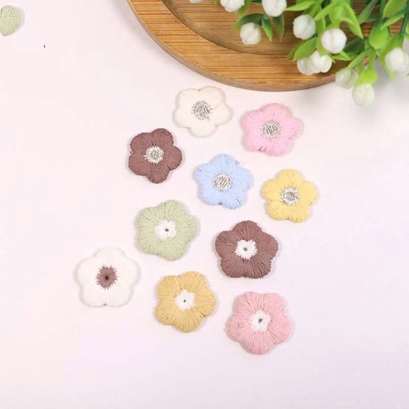 20pcs knitted hat clothing accessories cloth patch DIY simple and fresh small flower series embroidery patch patch