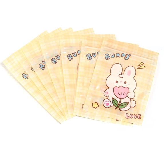 20pcs/lot 7.5X11cm Cute Cartoon Ziplock Bags Color Cookie Snack Bag Candy Jewelry Gifts Packaging Pouches Reusable Storage Bags yellow