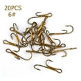 20pcs/lot High Carbon Steel Fishing Double Hook Worm Lure Barbed Crank