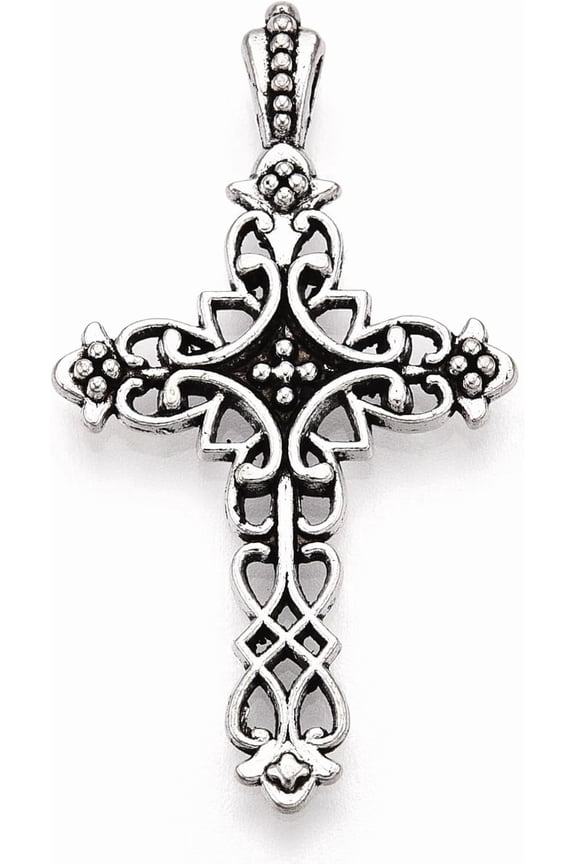 20pcs style Alloy Cross Gothic Pendants Cadmium Free & Lead Free Antique Silver 38x21x4mm Hole: 2.5x1.5mm