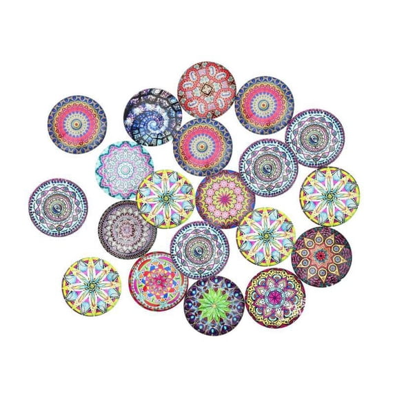 20piece Glass Cabochon 12mm Round Flatback for Jewelry DIY Accessories