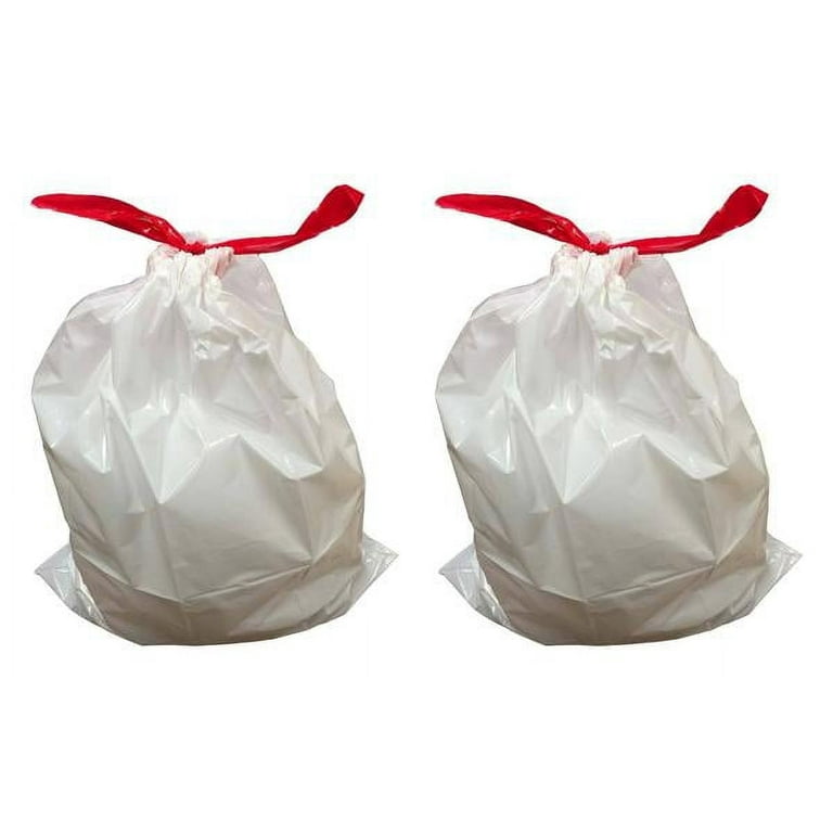 Simplehuman Code N Custom Fit Drawstring Trash Bags in Dispenser Packs, 60  Count, 45-50 Liter / 11.9-13.2 Gallon, White