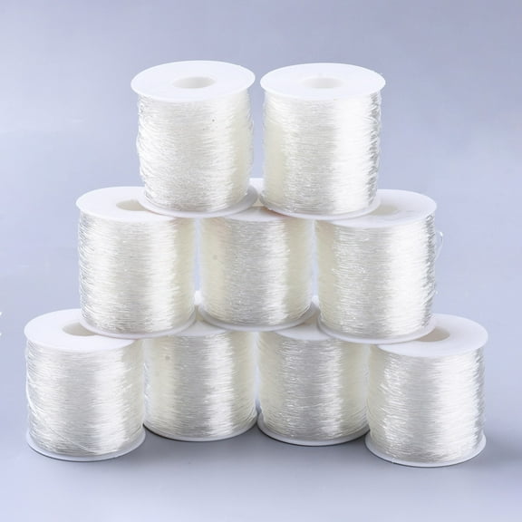 20rolls Round Elastic Thread Stretchy Bracelet String Clear 1mm about 109.36 yards(100m)/roll