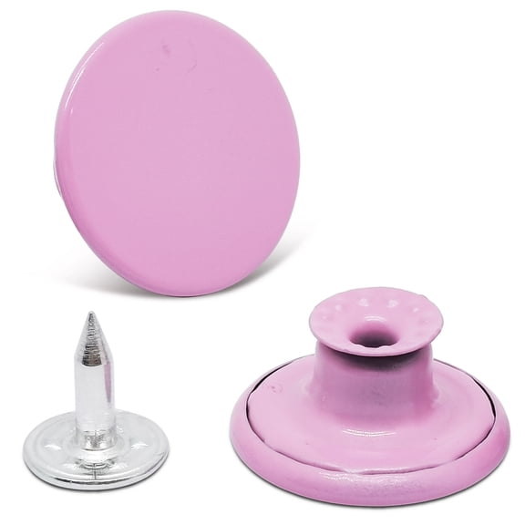 20sets 17mm Color Flat No-Sew Metal Buttons,Pink Jean Button Pins,No-Sew Jeans Button Tightener,Reusable & Adjustable