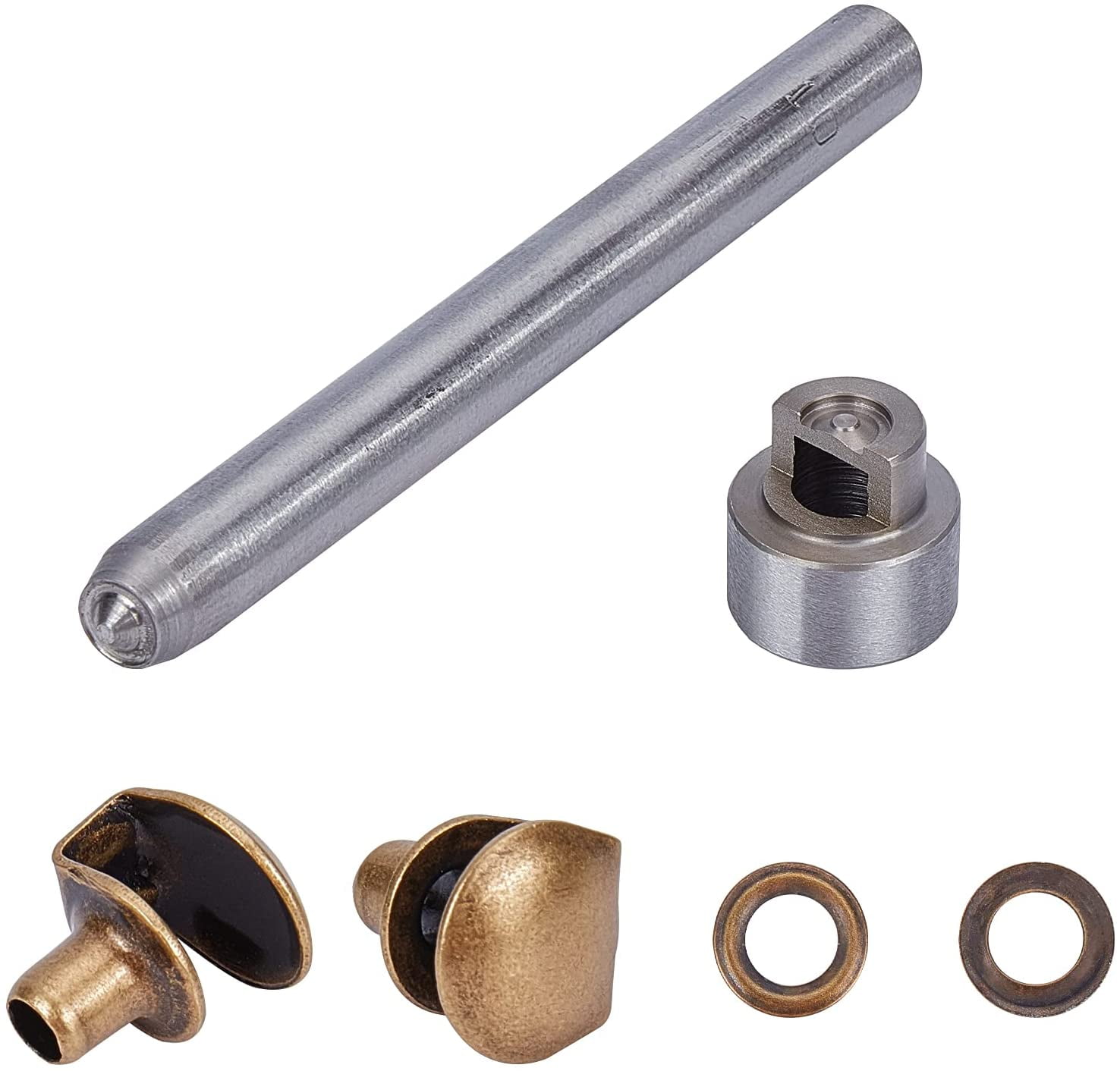 Safety Boot Rivets 20sets Boot Lace Hooks Kit Brass Shoes Eyelets Buckles and Press Stud ...