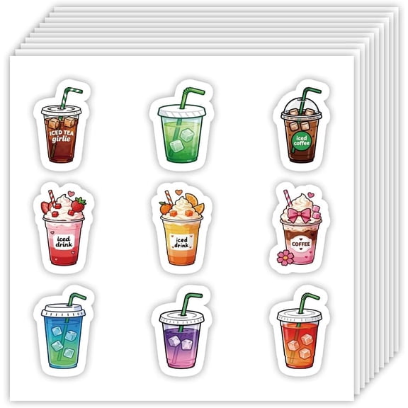 20sheets Self-Adhesive Paper Decorative Stickers for Party Decorative Presents Sealing Drink 90x90mm Stickers: 25mm 9pcs/sheet