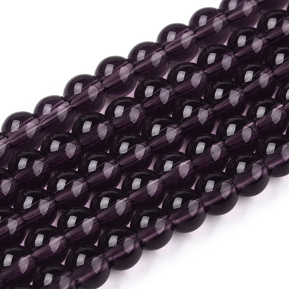 20strands 20strands Transparent Glass Beads Strands Round Purple 4~4.5mm Hole: 0.8mm about 97~99pcs/strand 14.76 inch~14.96 inch(37.5~38cm)
