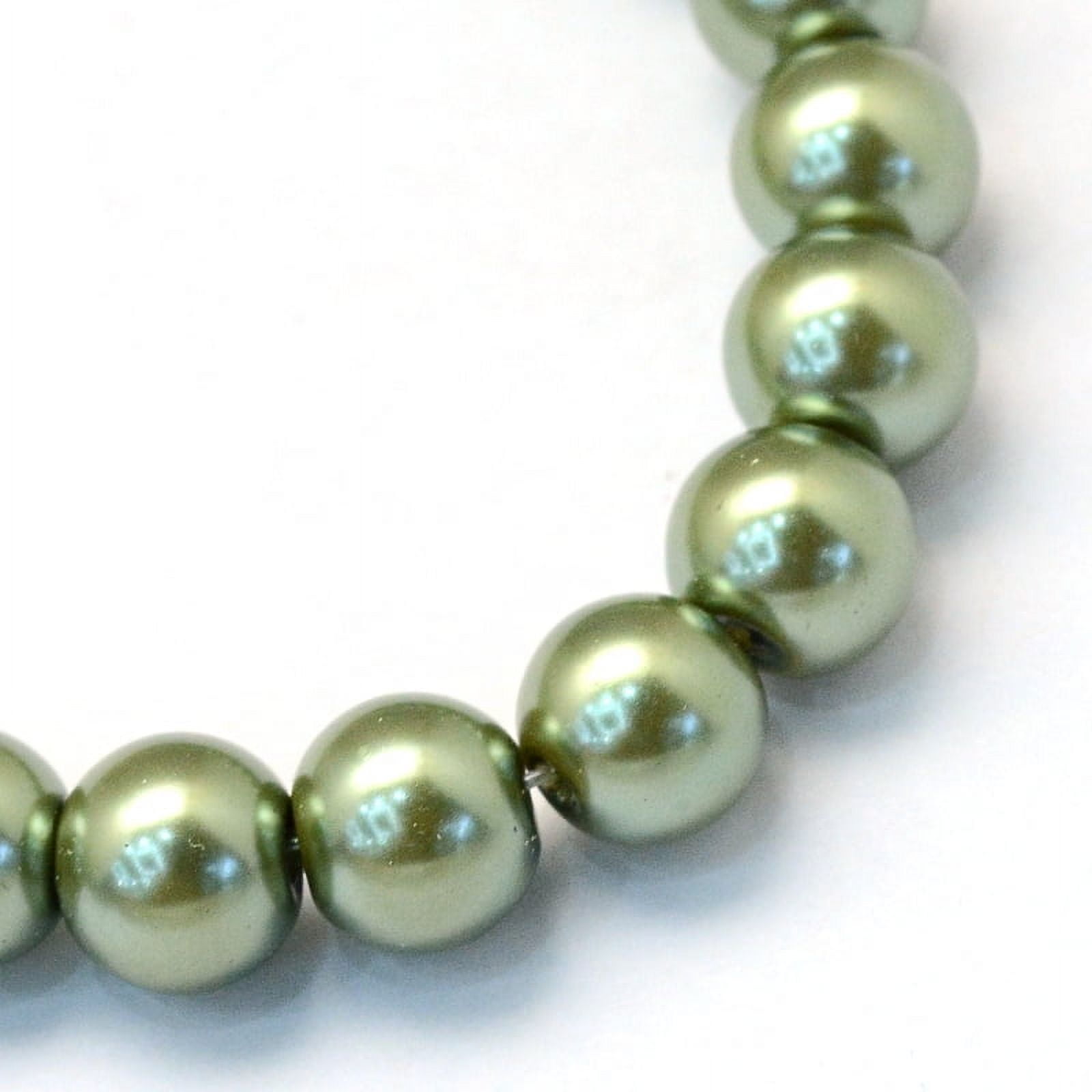20strands Baking Painted Pearlized Glass Pearl Round Bead Strands Olive Drab 4~5mm Hole: 1mm about 200~210pcs/strand 31.4 inch