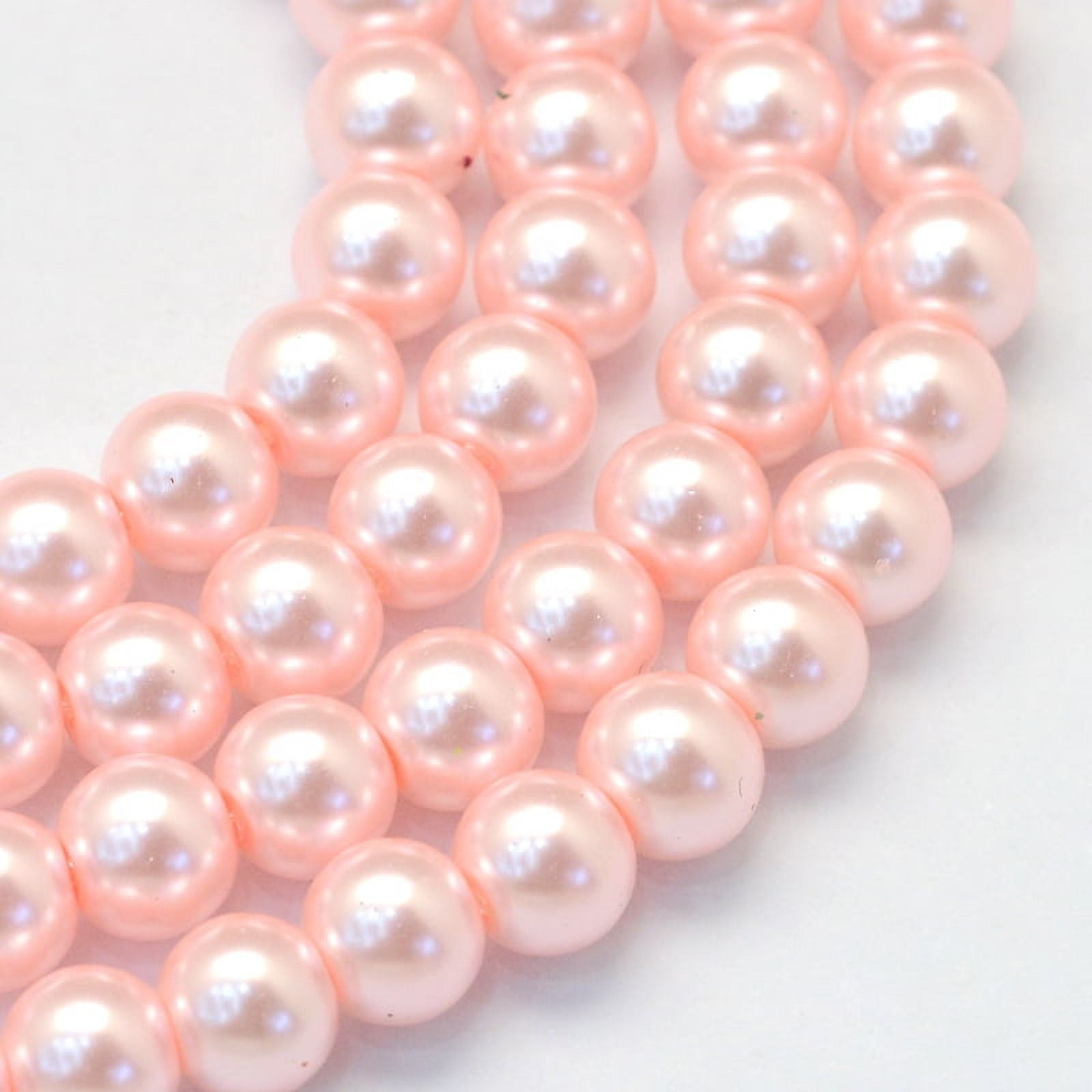 20strands Baking Painted Pearlized Glass Pearl Round Bead Strands Pink 6~7mm Hole: 1mm about 135~140pcs/strand 31.4 inch