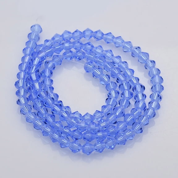 20strands Bicone Glass Beads Strands Faceted Cornflower Blue 3.5~3.8x3mm Hole: 1mm about about 107~110pcs/strand 32.5~34cm