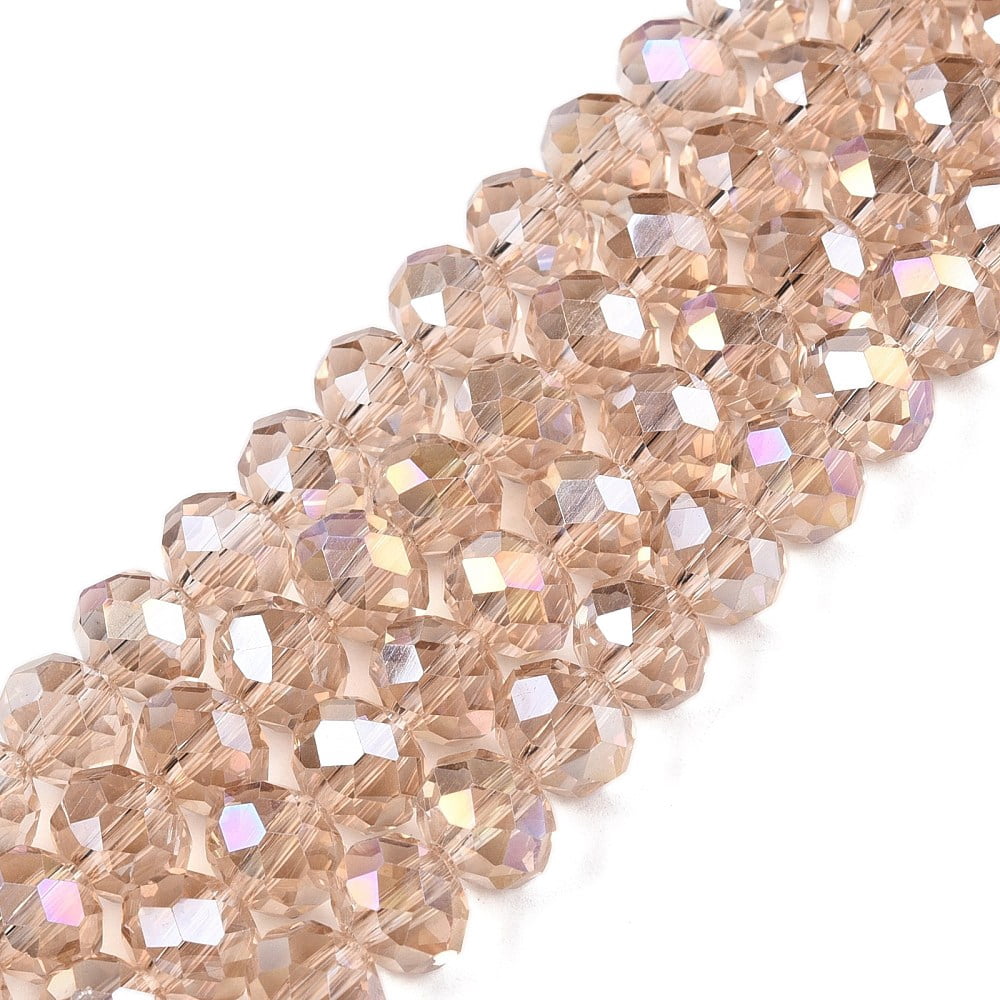 20strands Electroplate Glass Beads Strands AB color Faceted Rondelle Peru 8x6mm Hole: 1mm about 64~65pcs/strand 15.75~16.14 inch(40~41cm)