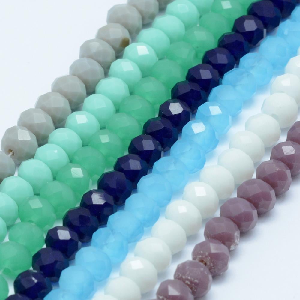 20strands Glass Beads Strands Faceted Rondelle Mixed color 8x6mm Hole: 1mm about 60pcs/strand 15.5 inch~15.7 inch(39.5cm~40cm)