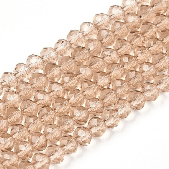 20strands Glass Beads Strands Faceted Rondelle Tan 2.9~3.3x2mm Hole: 0.8mm about 144~150pcs/strand 35~37cm