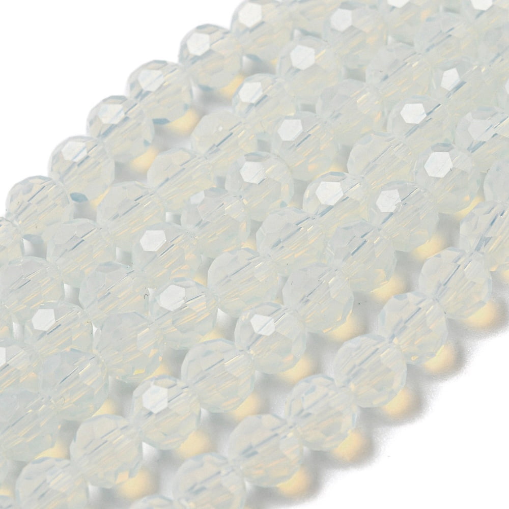 20strands Imitation Glass Beads Stands Faceted Round Clear 6mm Hole: 1mm about 98pcs/strand 20.47''(52cm)